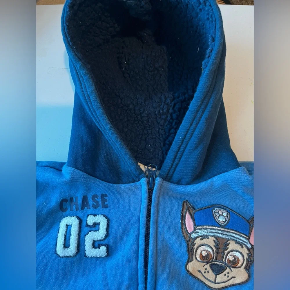 Paw Patrol Chase Zip Up Hoodie Jacket Toddler Boy - Size 3T - Blue Grey - Picture 2 of 7